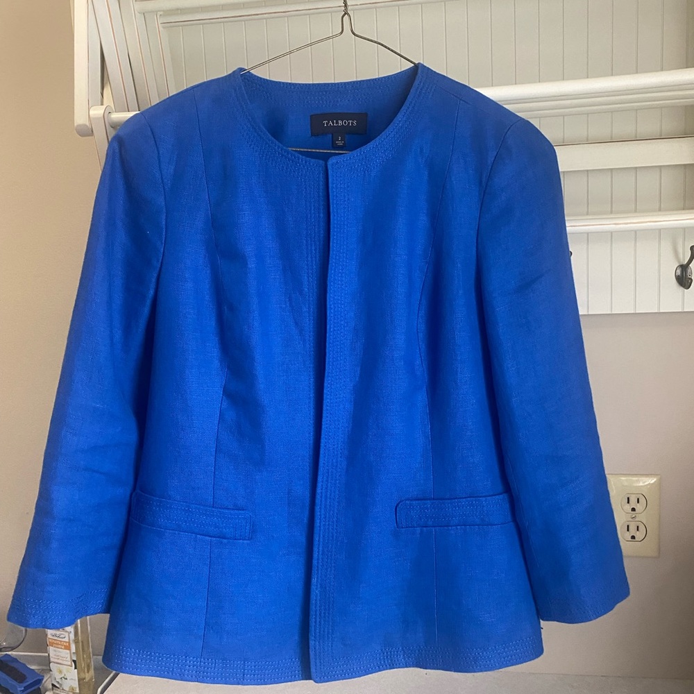 Linen Blazer - Sapphire Blue